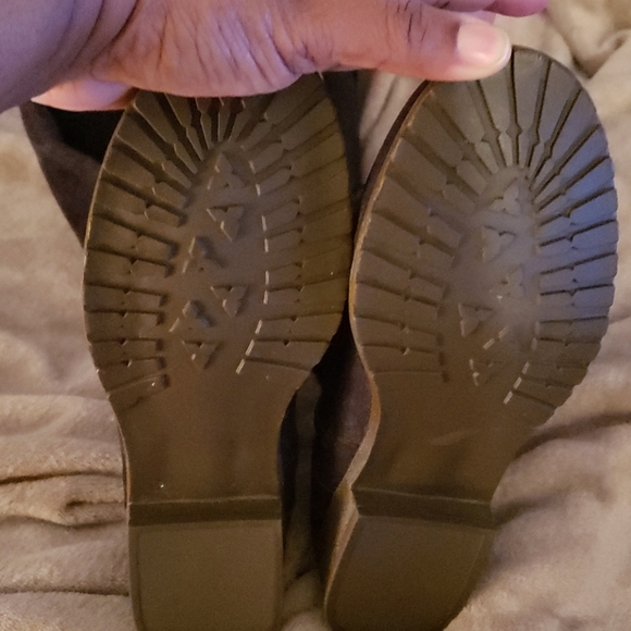 Navy Faux Suede Boots - Picture 3 of 4